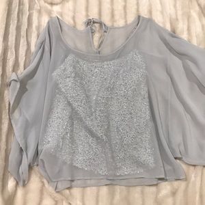 Sequin Tank with Mesh Overlay